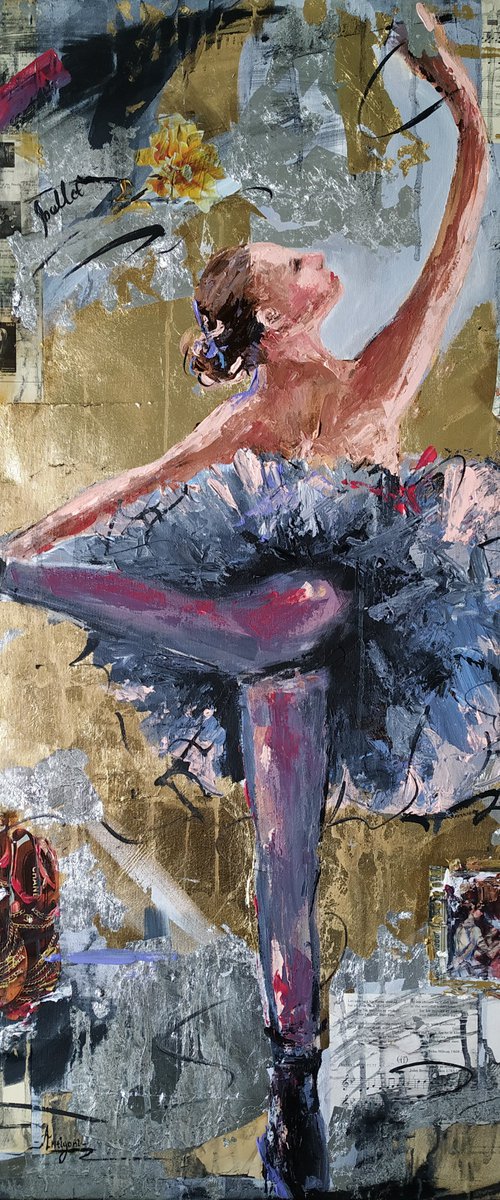 Sense of Time - Ballerina painting on canvas by Antigoni Tziora