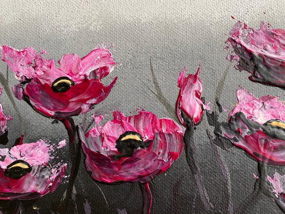 Abstract Poppies on a Panoramic Canvas