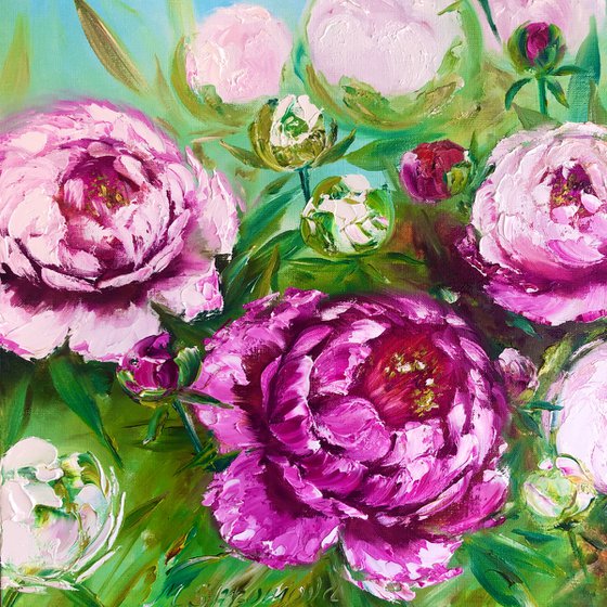 PEONY TREASURE - Peonies. Pink flowers. Floral decor. White peonies. A blooming garden.  Magnificent. Petals. Fuchsia. Softness.