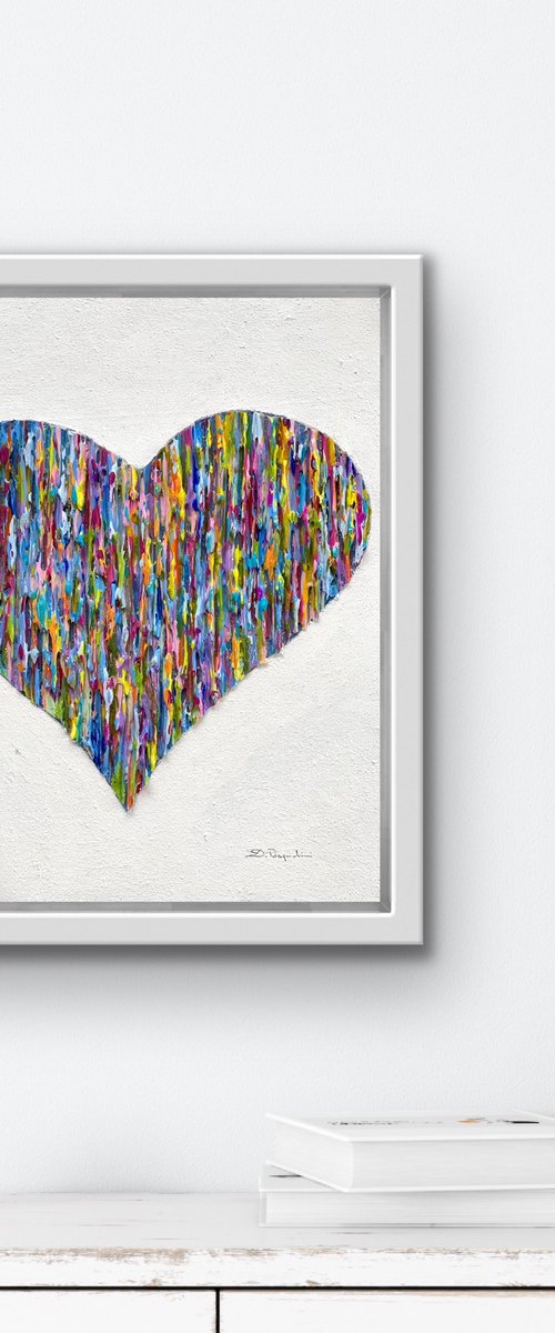 Bright Love IIIC- Colorful _ white Frame by Daniela Pasqualini