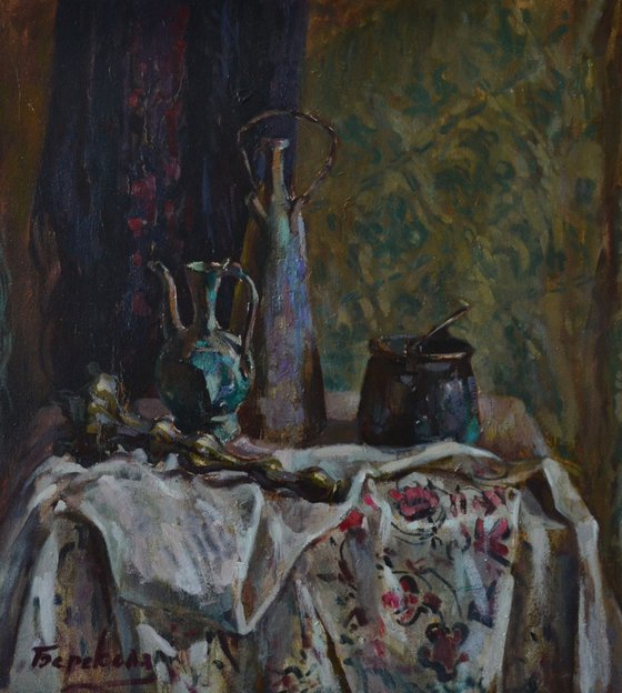 "Still Life with Green Teapot"