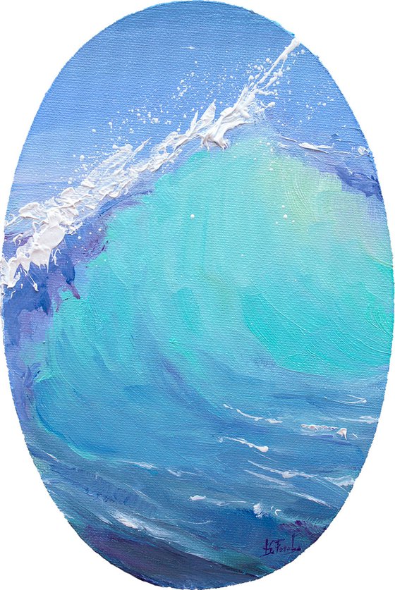 Wave painting Turquoise