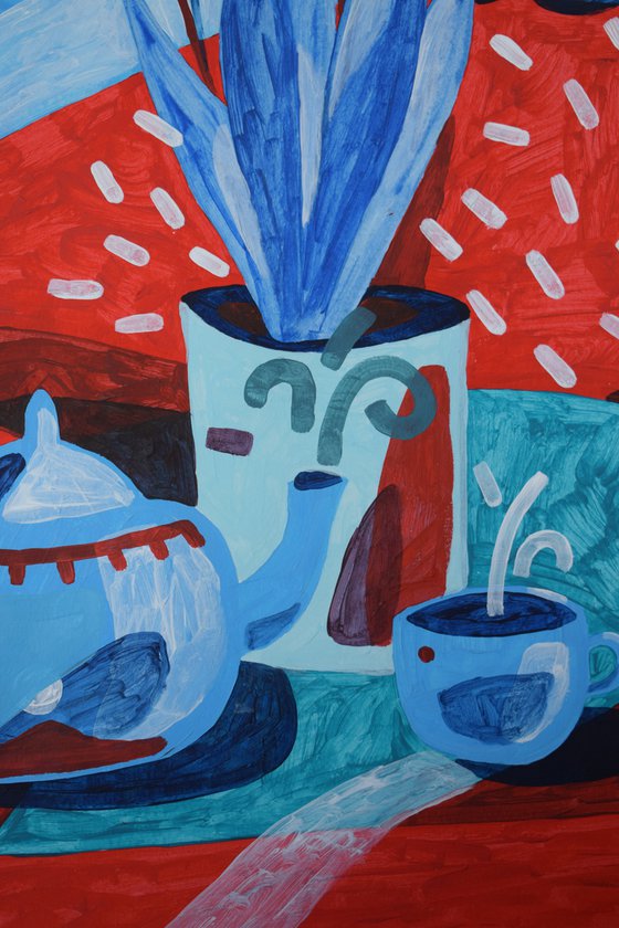 Red and blue still life