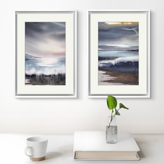 Sea and Silence (Diptych)