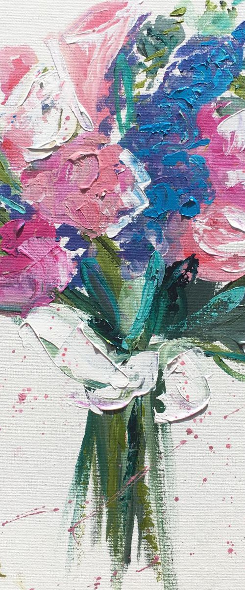 Pink and blue bouquet II by Emma Bell