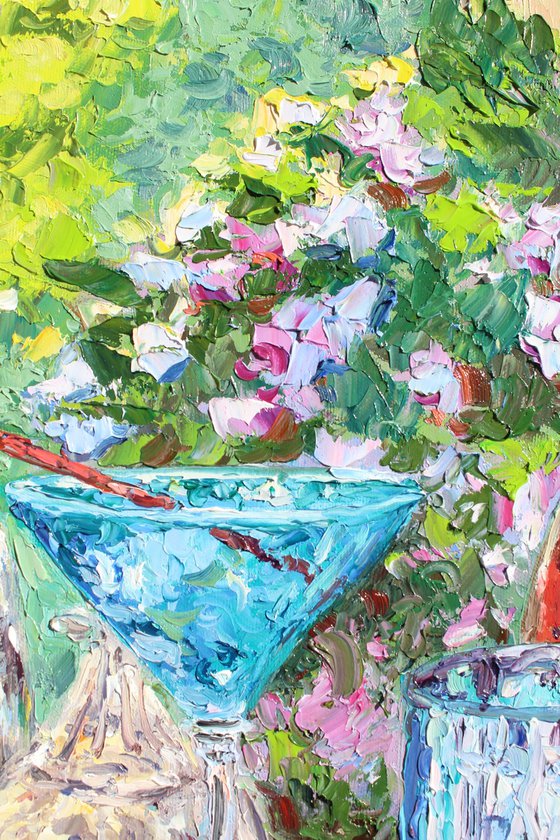 Sunlit Sapphire And Zinnias