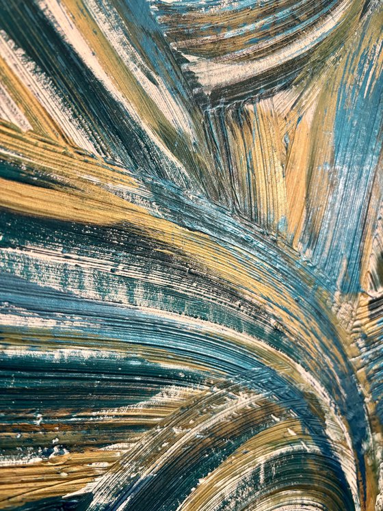 Golden waves 120x80x2 cm