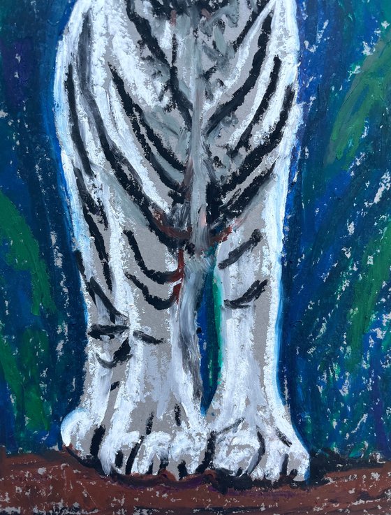 Tiger Original Oil Pastel Painting, Chinese New Year Gift, Animal Drawing,  Impressionist Wall Art Pastel drawing by Kate Grishakova | Artfinder