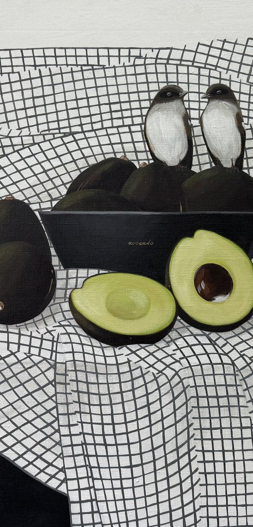 Avocado and birds by Kseniya Berestova