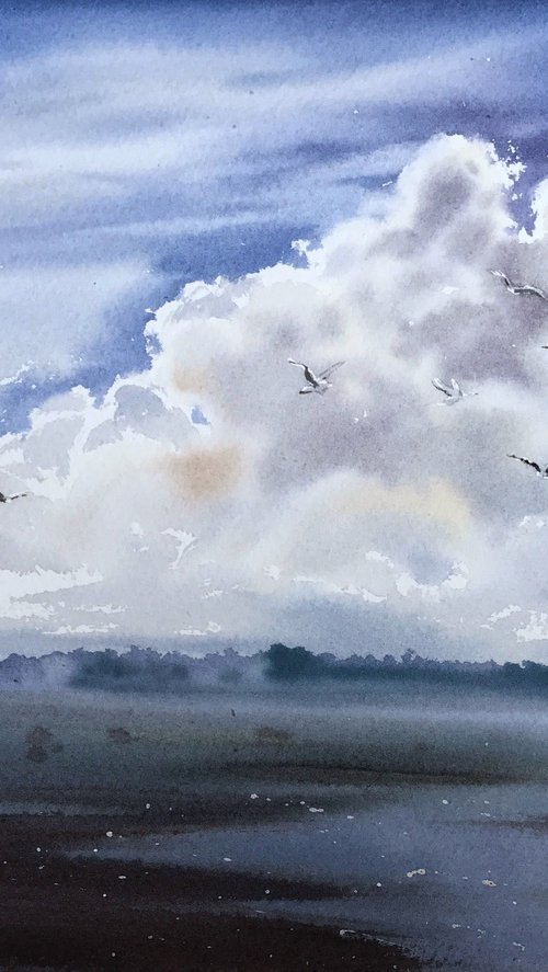 Cloud over the river by Eugenia Gorbacheva
