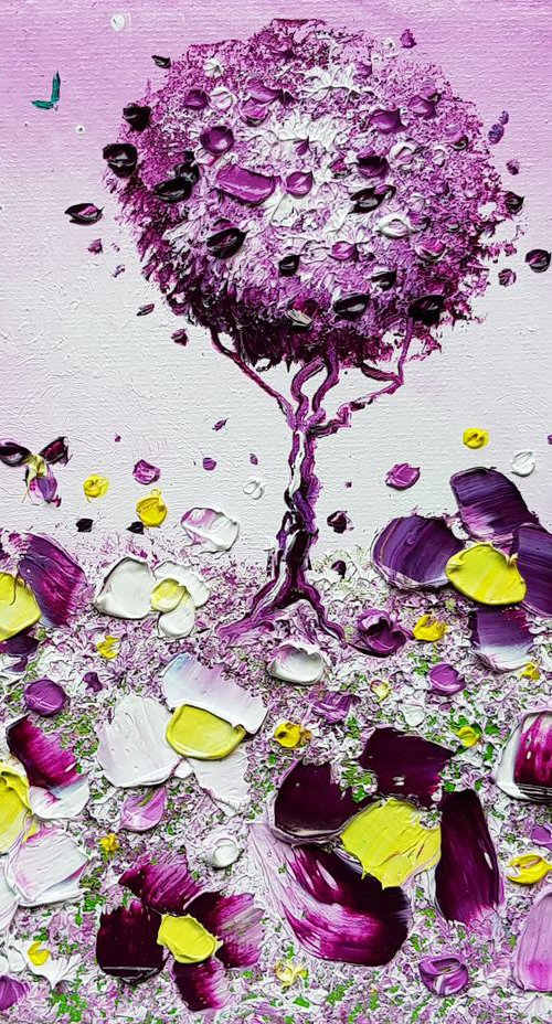 "Violet Tree & Flowers in Love" by Phil Broad
