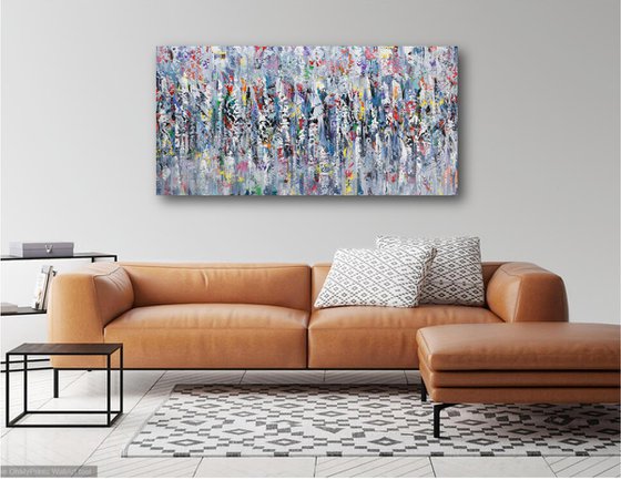 Colors of Joy - Large Abstract Painting, Original Knife Colorful Modern Wall Art