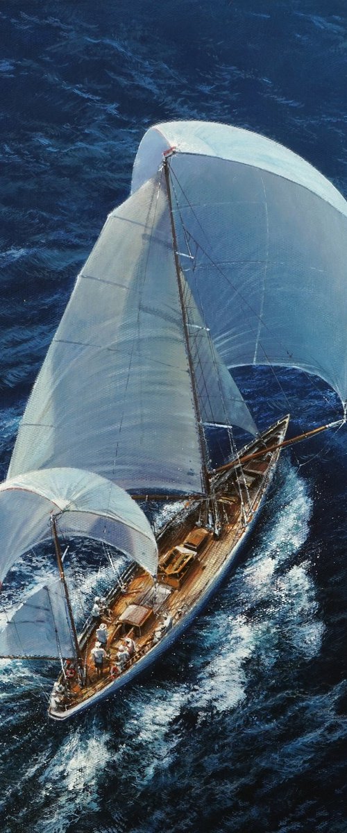 Through the sea expanses on white sails by Viktar Yushkevich YUVART