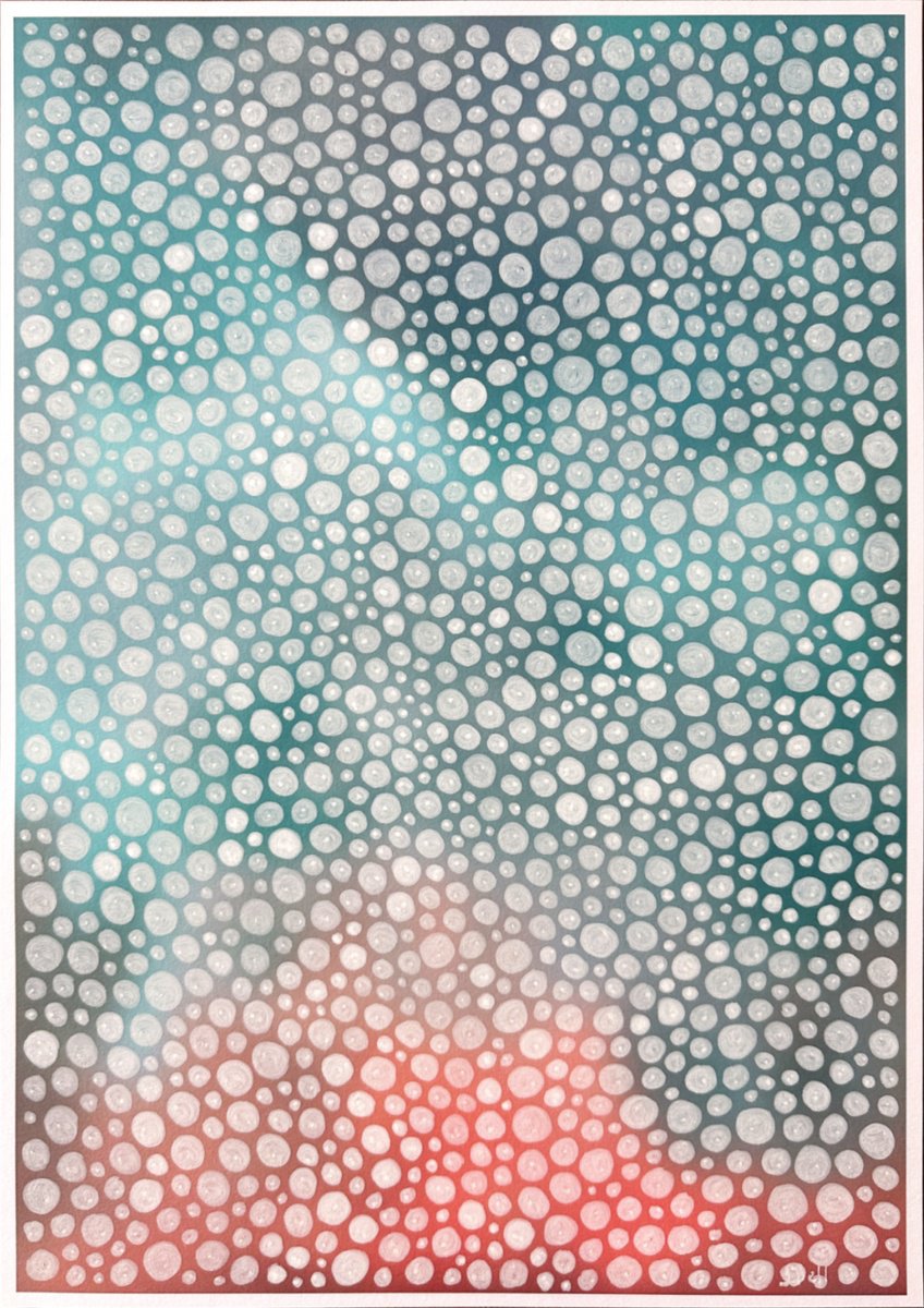 Organic Abstract Ink Drawing By Jennifer Bell, 12 X 17, Sea Foam Study, Original Artwork