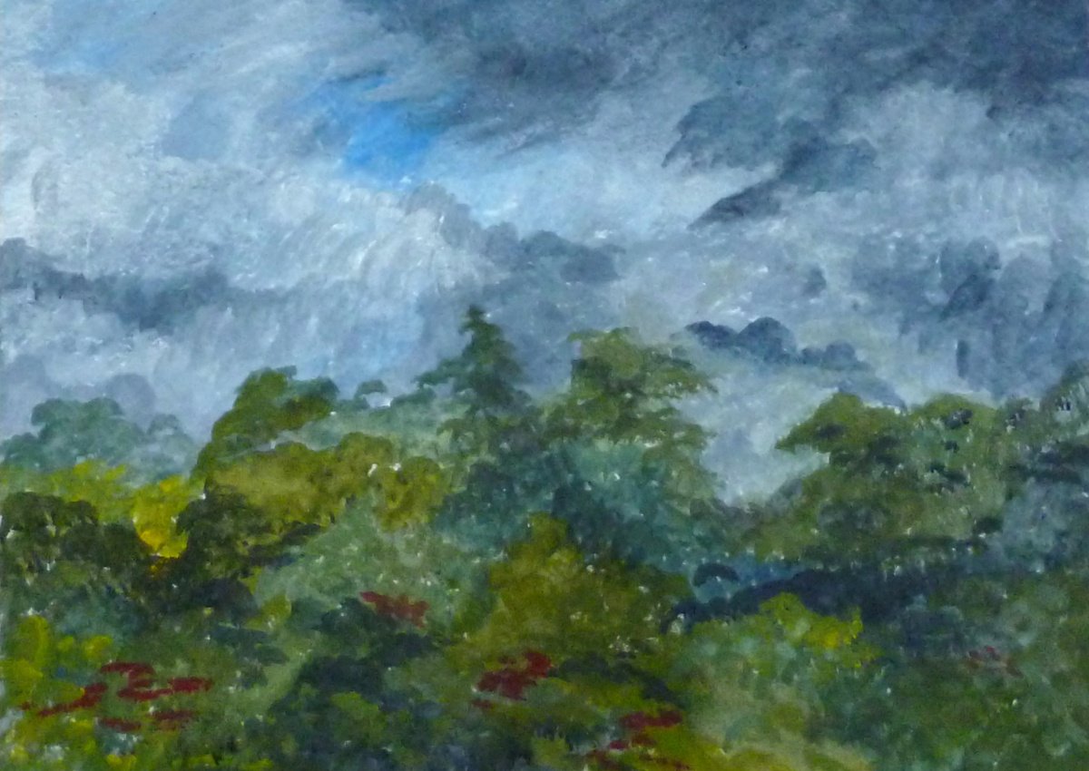 Impressionistic Landscape Acrylic Painting By Maddalena Pacini, 8 X 6", In The Cotswolds, Original Artwork