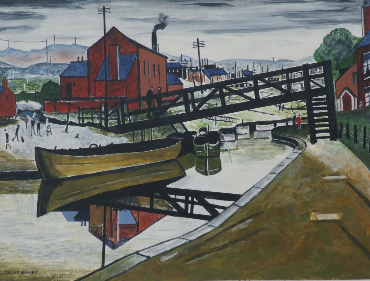 Barges on a canal by Philip Baker