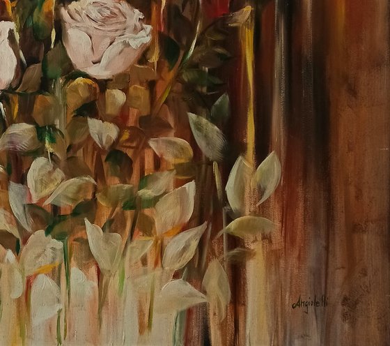 Bouquet of roses - flowers - original painting