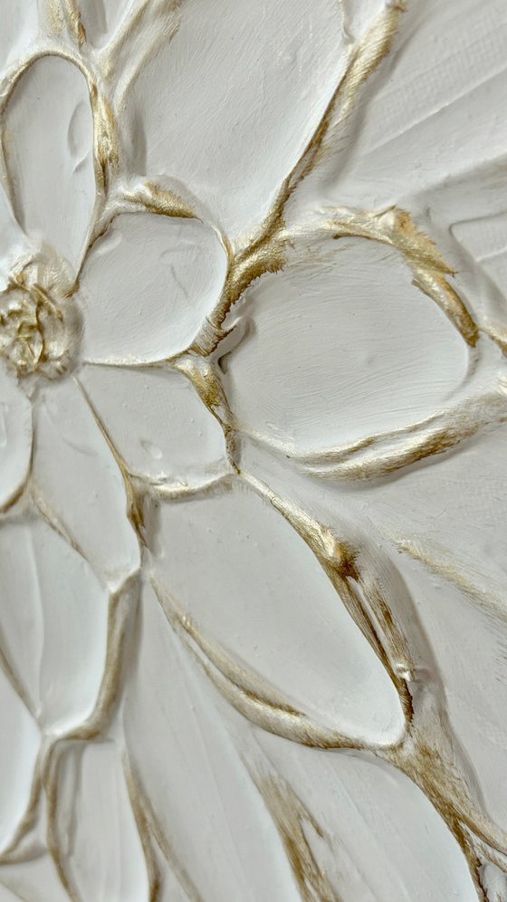 embossed  Flower with gold