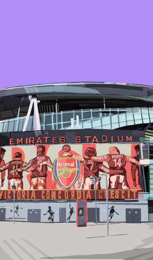 A3 Emirates Stadium (Arsenal Stadium), London Illustration Print by Tomartacus