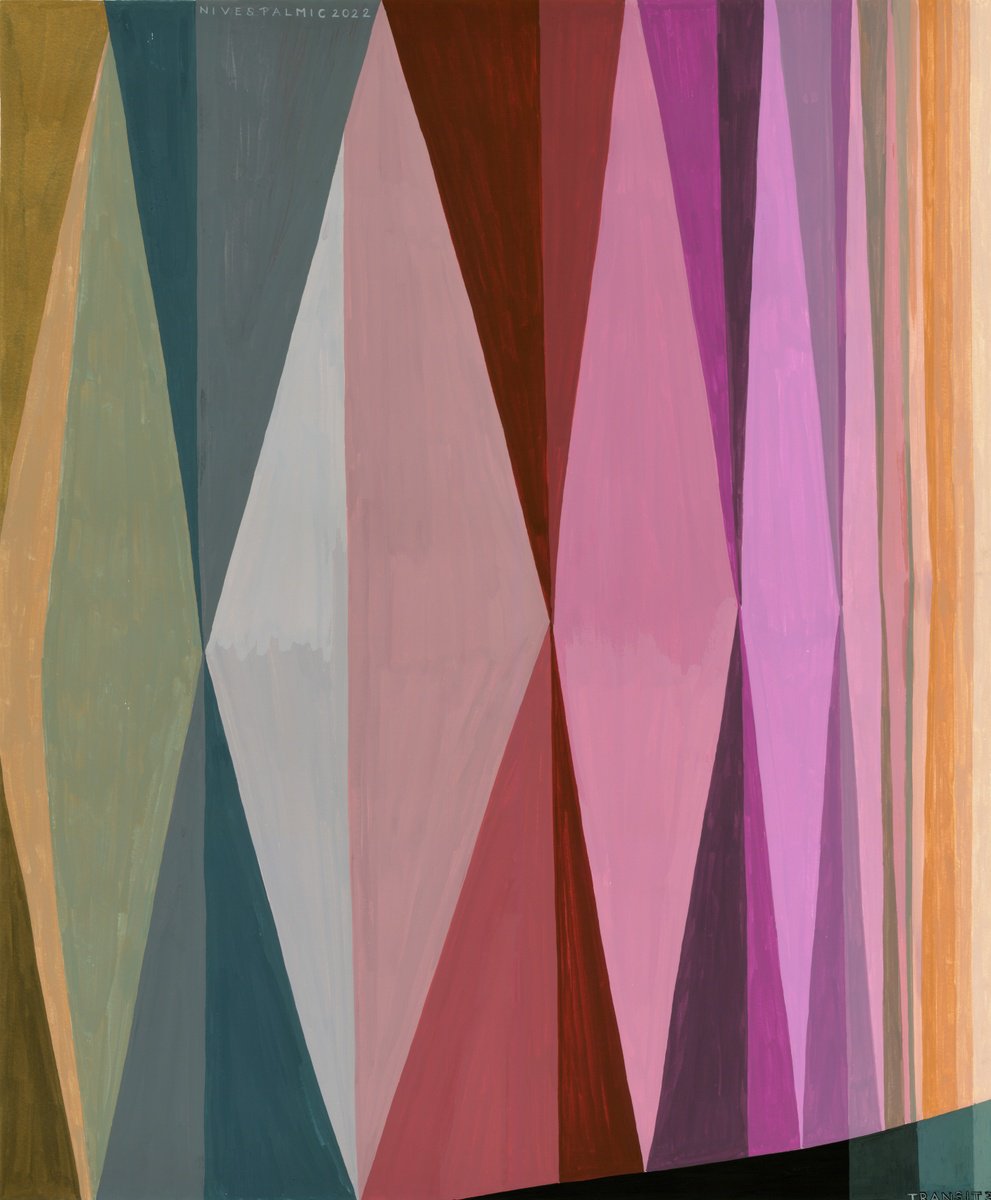 Abstract Painting By Nives Palmic, 20 X 24", Transit Iii, Original Artwork