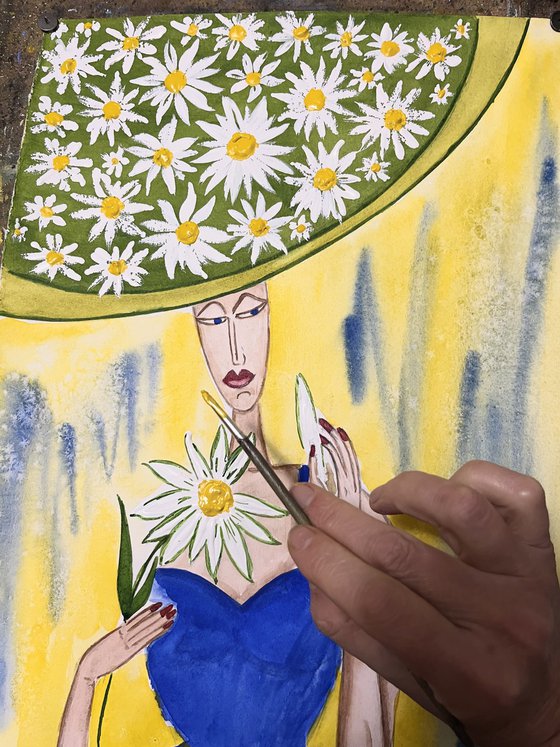 Woman with Daisy