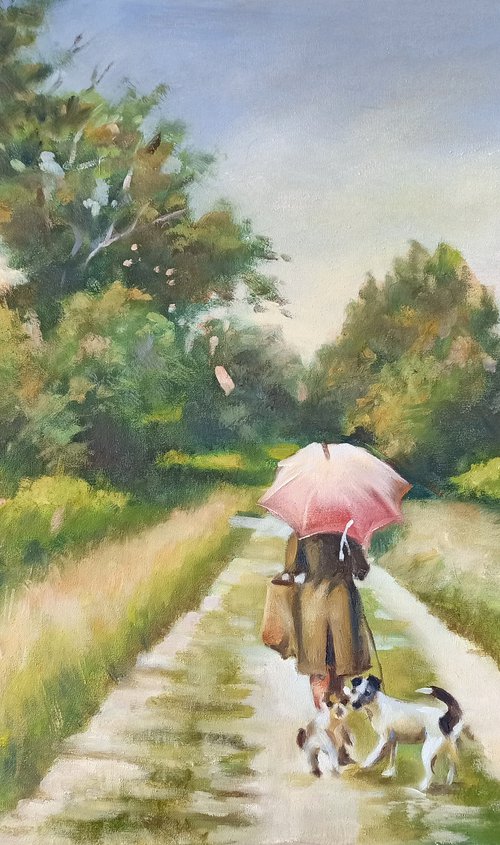 Pink umbrella by Magdalena Palega