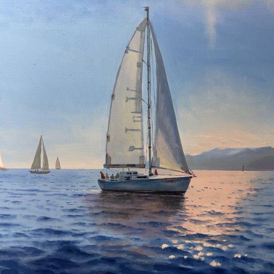 Seascape with Sailboats 55