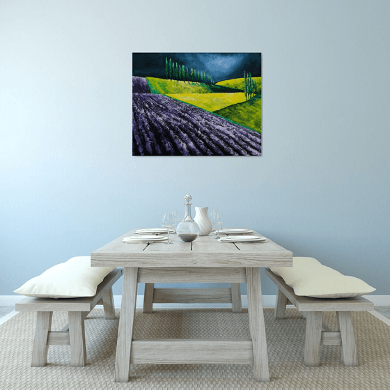 The Lavender and the storm - Fields and Colors Series- EXTRA LARGE