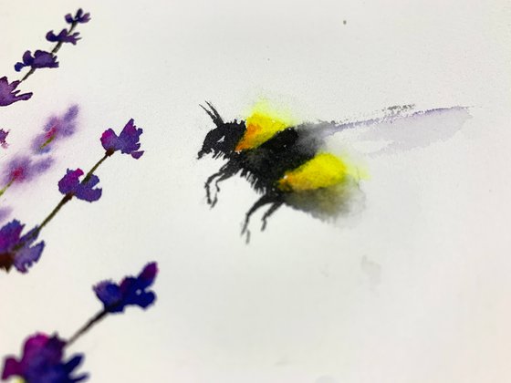 lavender and bumblebee