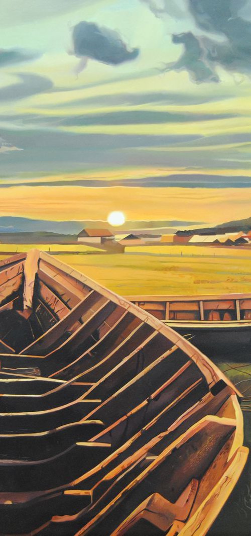 Landscape with a boat by Valeri Tsvetkov