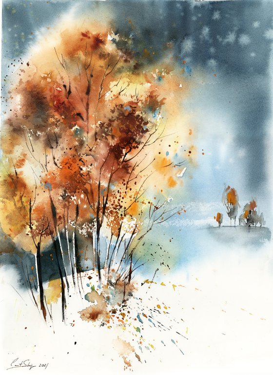 Autumnal Trees Landscape