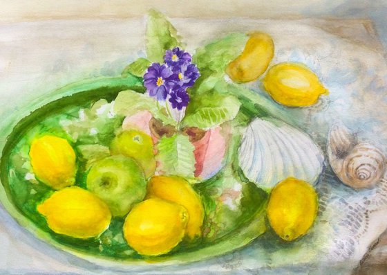 Shells and Lemons still life