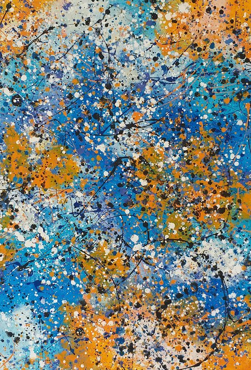 Abstract J. Pollock style acrylic on canvas by M.Y. by Max Yaskin