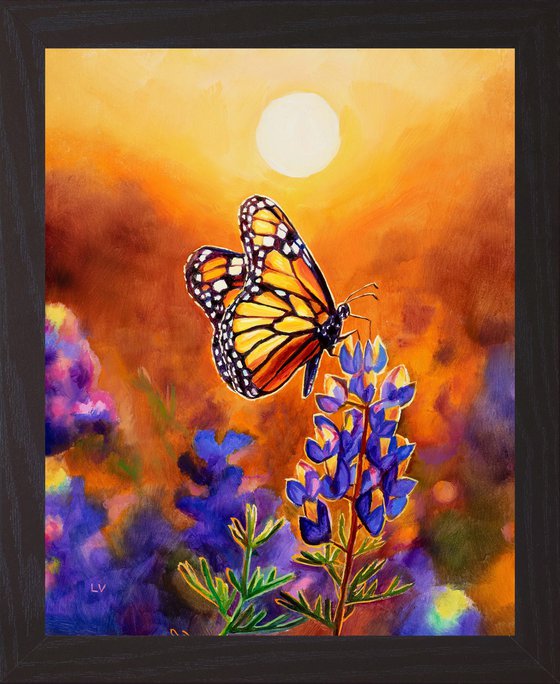 Monarch butterfly & bluebonnet