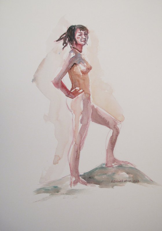 Standing female nude