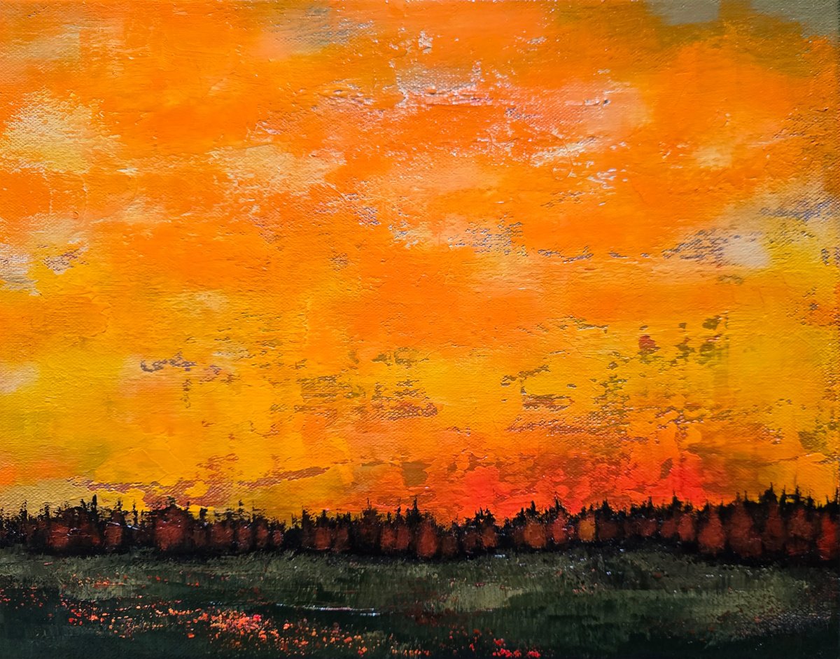 Impressionistic Landscape Oil Painting By Faith Patterson, 14 X 11, Whispering Pines, Original Artwork