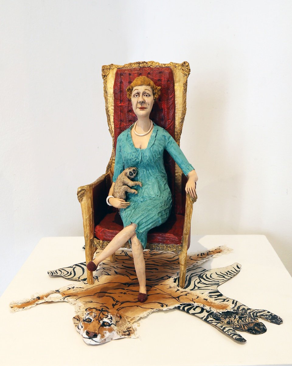 Expressive Portrait Sculpture By Sol Vil, 20 X 15", La Dama, Original Artwork