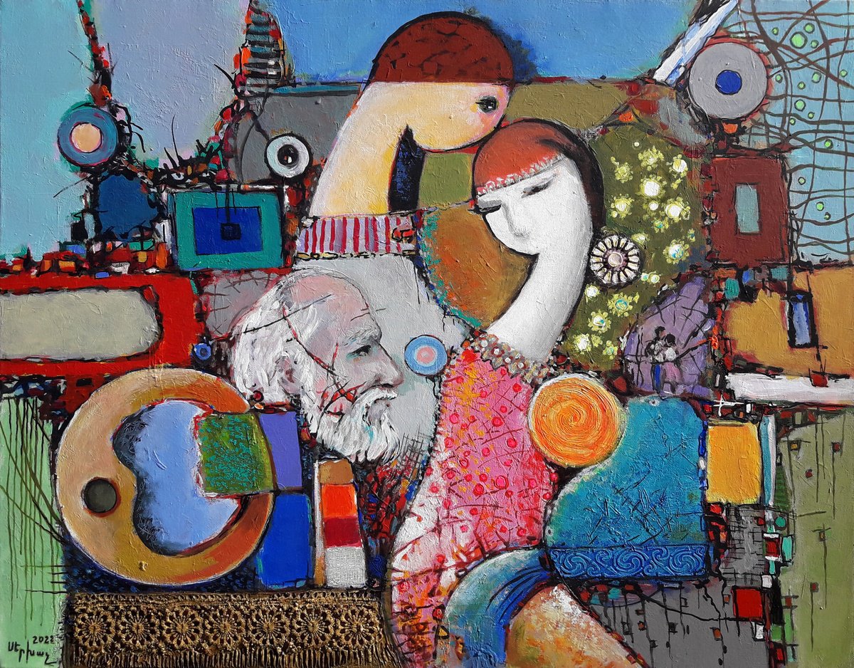 Abstract Oil Painting By Sergey Xachatryan, 39 X 31", Artist