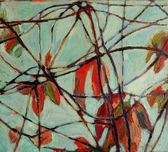 Red foliage 2 / 49 x 43 x 2 cm