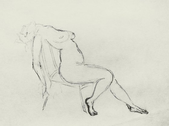 Nude. Original pencil drawing.