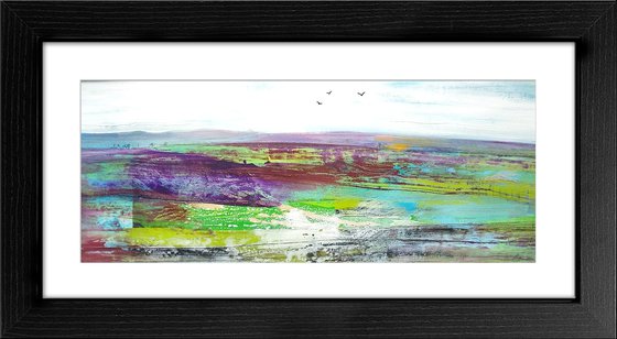 Above the Moor- Framed ready to hang - original abstract landscape