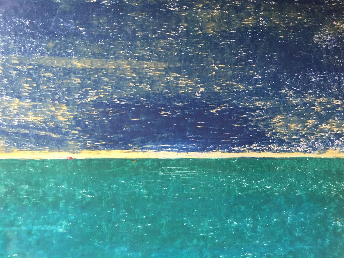 Impressionistic Pastel Drawing , Seascape Iii By Velika Prahova, 9 X 9, Artwork For Sale On Artfinder