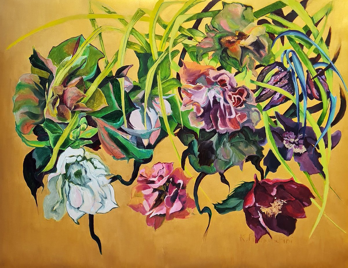 Organic Abstract Oil Painting By Karolina Franceschini, 55 X 43", Aurelian, Original Artwork