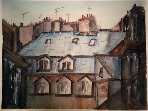 Les toits de Paris by Victor de Melo