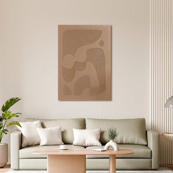 "Biege bay" Beige abstract acrylic art