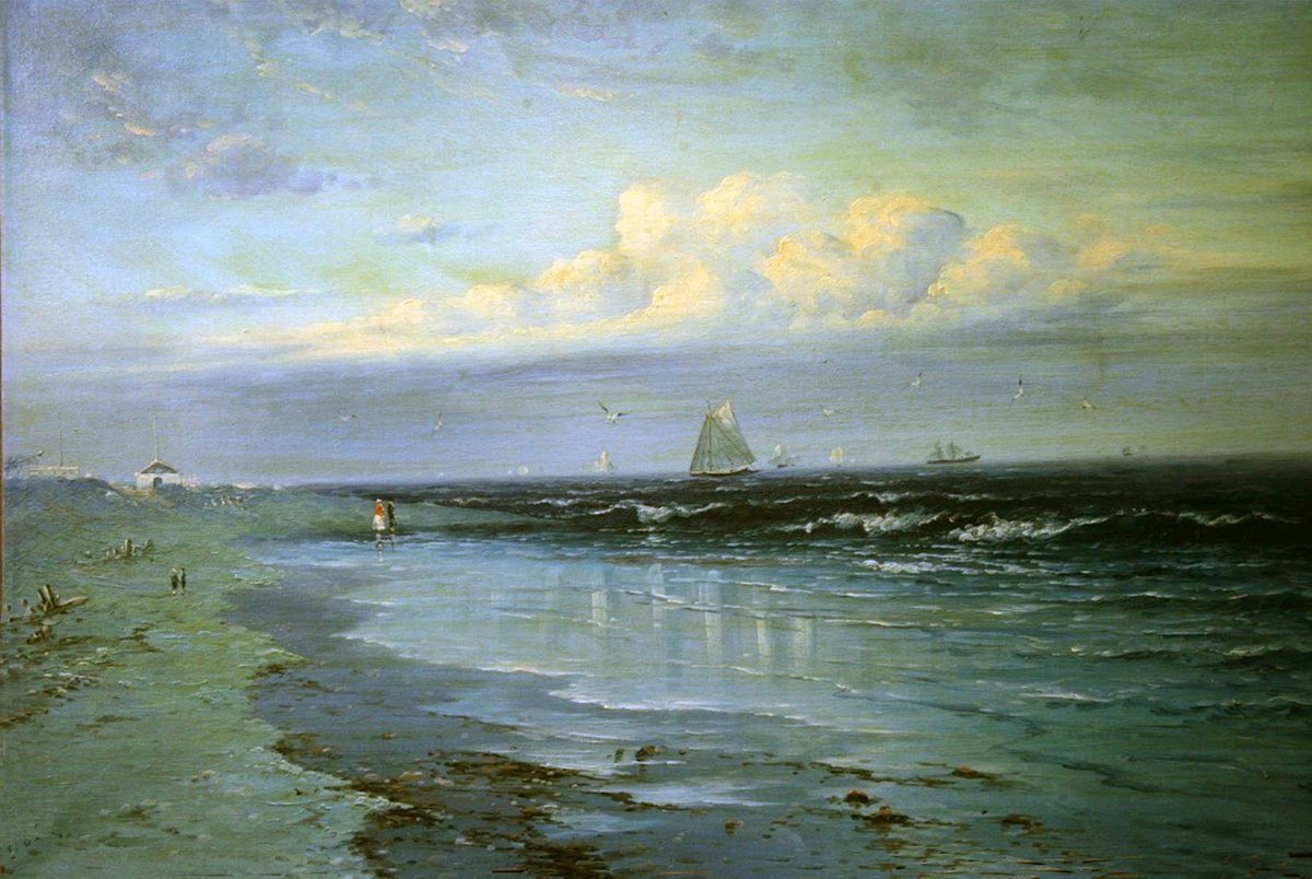 XIXth. Century French Northern Shore Scape by GOUYETTE jean-michel