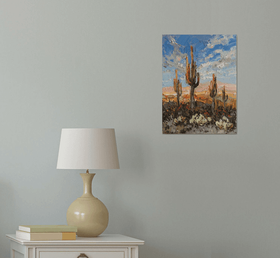 Cactus Desert at Sunset