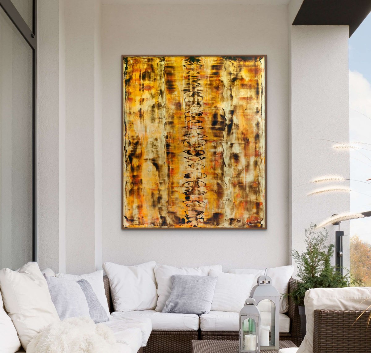 Expressive Abstract Acrylic Painting By Elide Pizzini, 39 X 47, The Chosen One Ii, Original Artwork