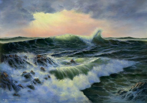 Seascape The power of the ocean - ocean painting, seascape painting