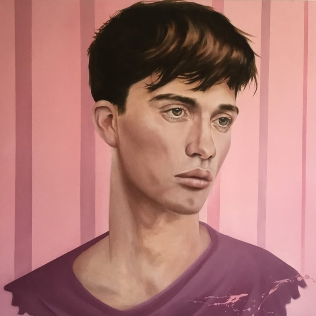 Urban And Pop Portrait Oil Painting By Mullo Art, 39 X 39", Never And Again, Original Artwork